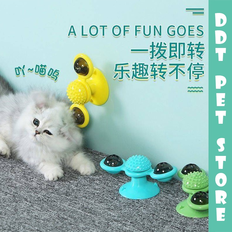 DDT PET STORE !! Cat Spinning Toy With Catnip With Light Permainan