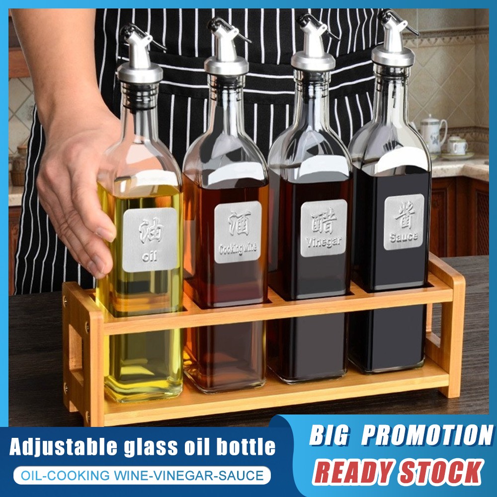 oil bottle dispenser with spout & Funnel glass oil and vinegar dispenser soy sauce & cooking oil