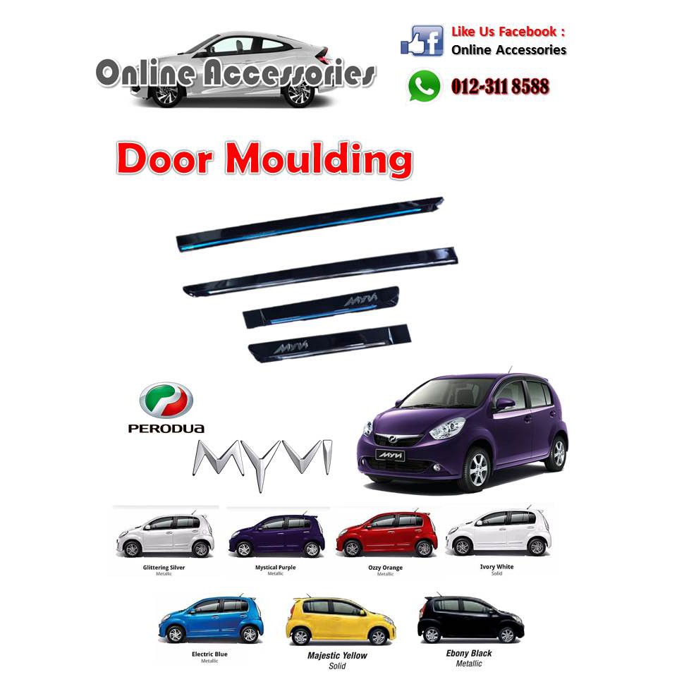 Perodua Myvi 2005 2020 Side Door Moulding with Chrome Line & myvi
