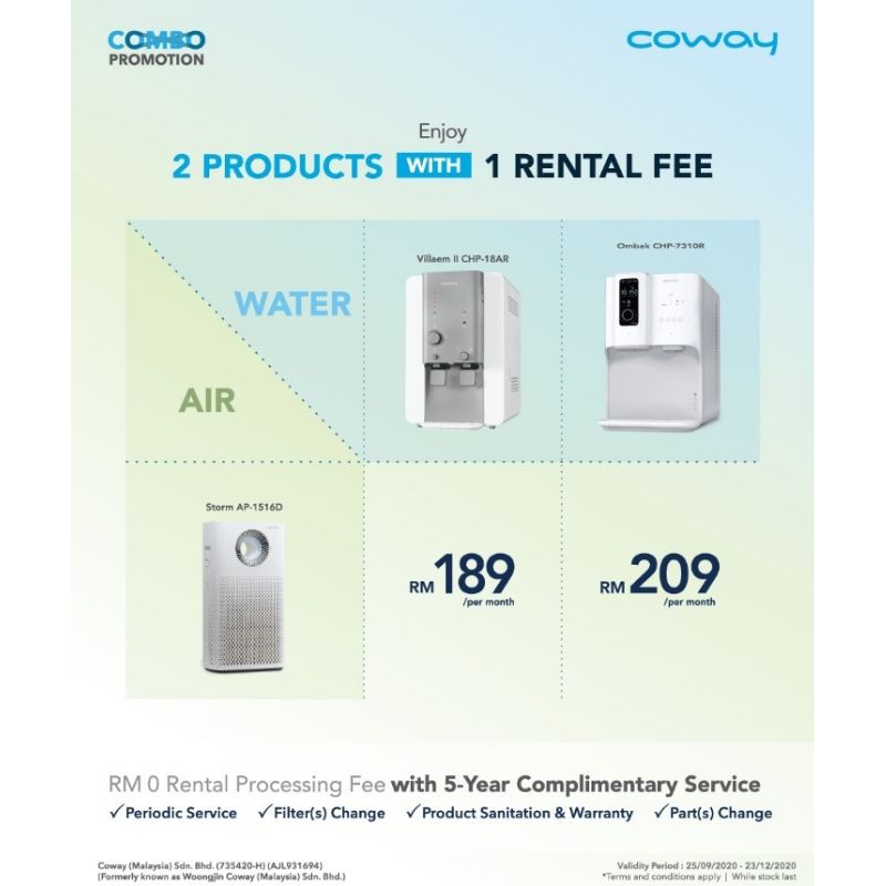 [FREE 1ST MONTH] + [FREE GIFTS] + [FREE SERVICE] COWAY WATER PURIFIER