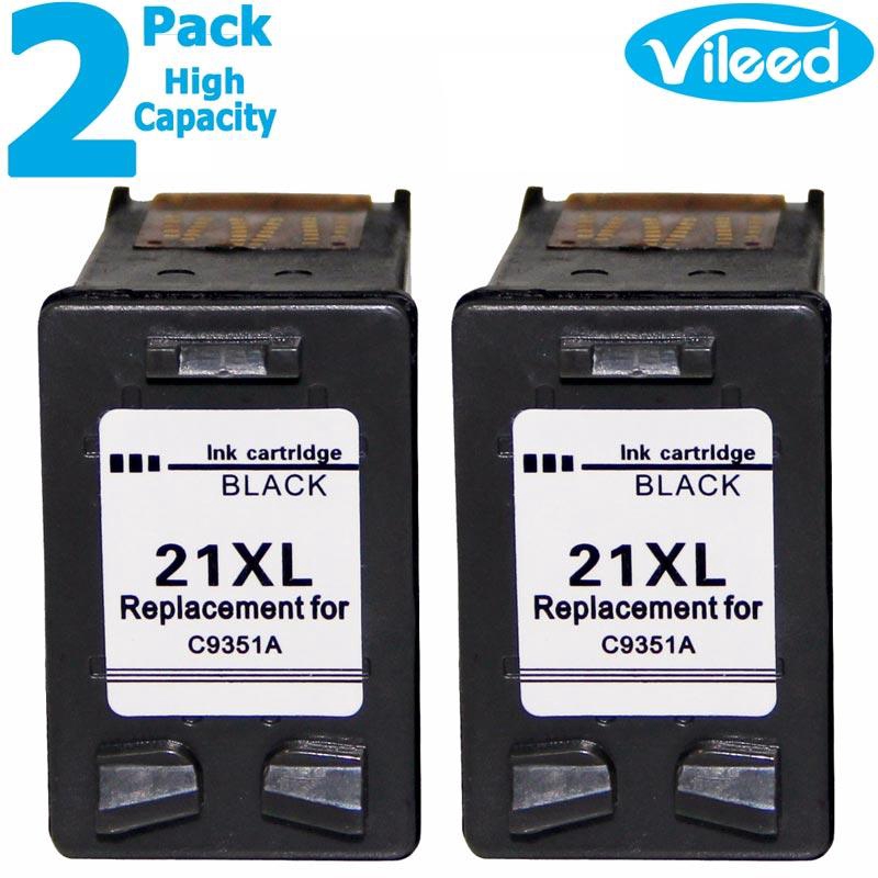 Vileed 2 Pack 21Xl 21 Xl Black High Yield Inkjet Print Cartridge For Hp Deskjet 1410 3920 3940