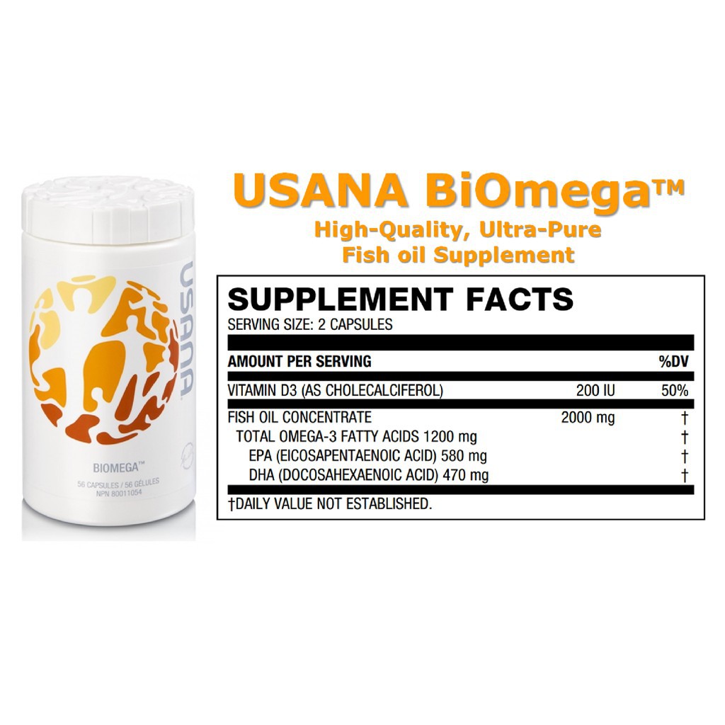 Expire 04/2023 USANA Biomega Omega3 Fish Oil (56 Capsules) Shopee