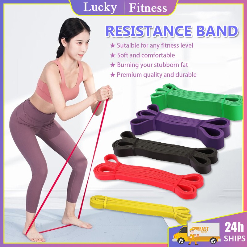 【Ready Stock】Gym Natural latex Resistance Band Elastic Band exercise