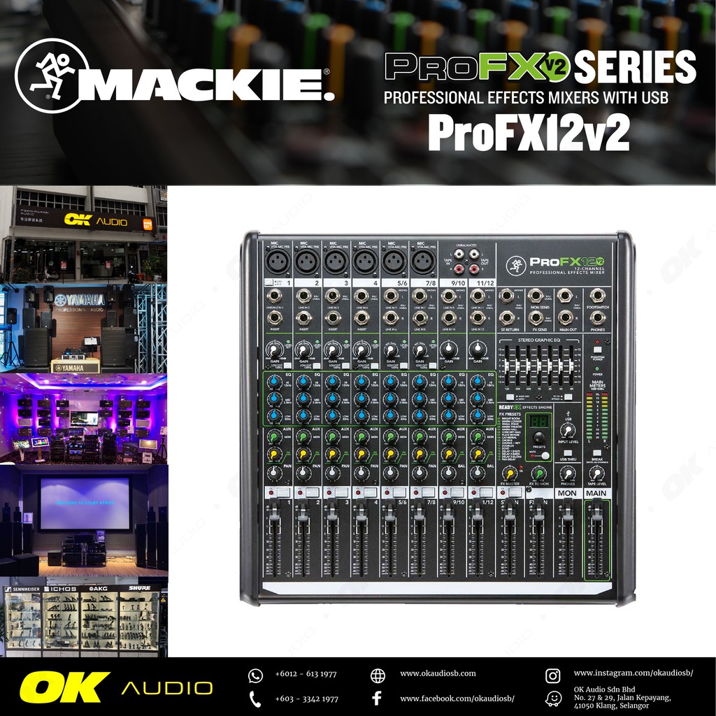 Mackie ProFX12v2 12channel Mixer with USB and Effects (Pro FX 12v2
