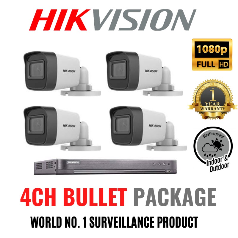 HIKVISION 4 CHANNEL DVR 5MP + 4 UNIT ANALOG FULL HD 5MP 1920P 4 in 1