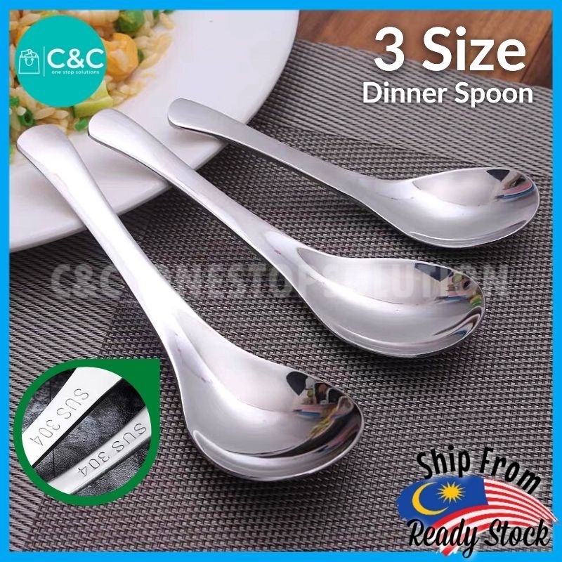 C&C SUS 304 Stainless Steel Spoon Thicken Dinner Spoon Table Spoon