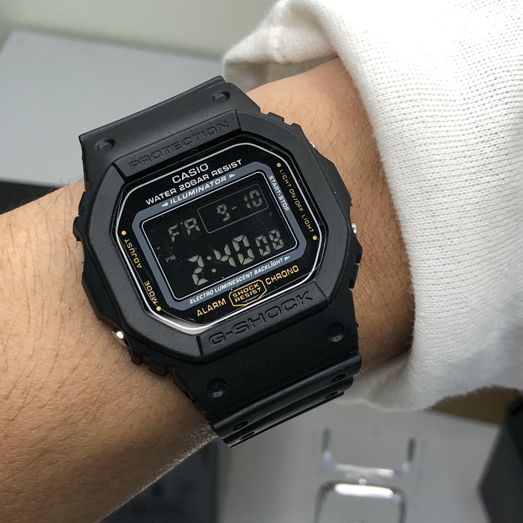 Jam G Shock DW5600 Black G Shock Petak Autolight Waterproof G shock