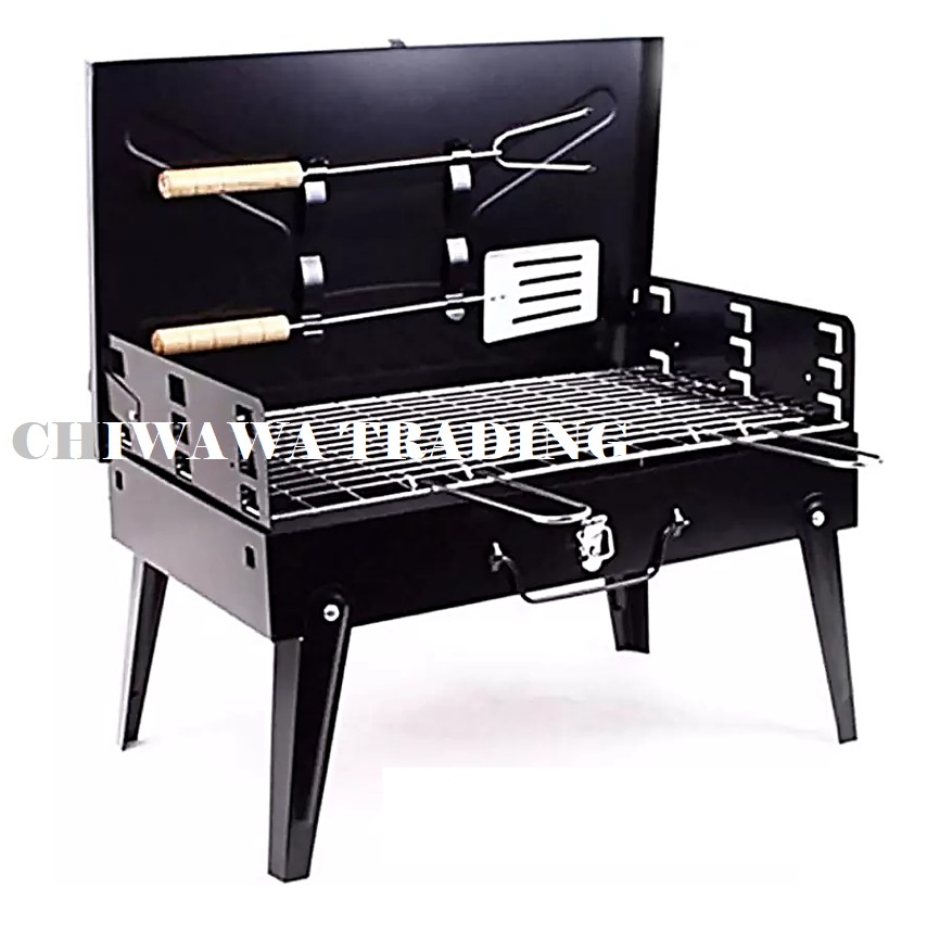 【No Rusty】Stainless Steel Foldable BBQ Grill Charcoal Roast Barbecue