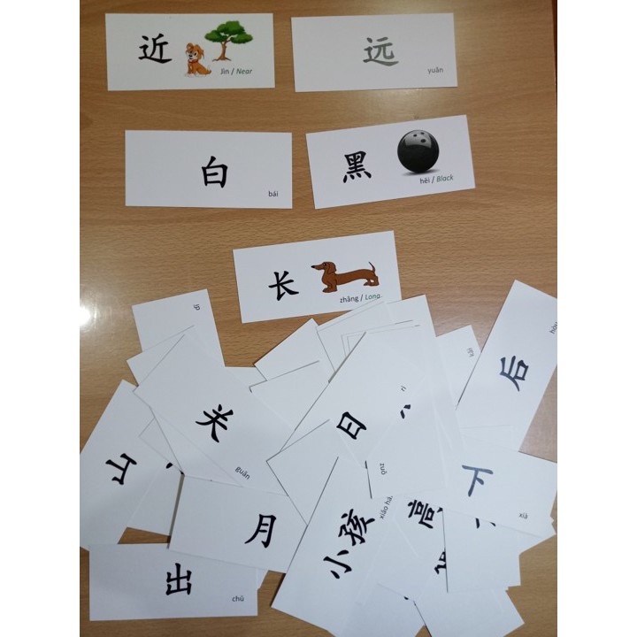 Bilingual (Chinese & English) Flashcards for Kids Opposite Words