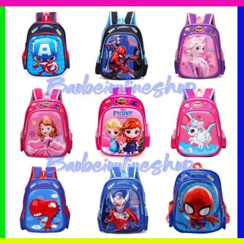 3D School Bag Marvel Disney Kindergarten Cartoon School Bag Children