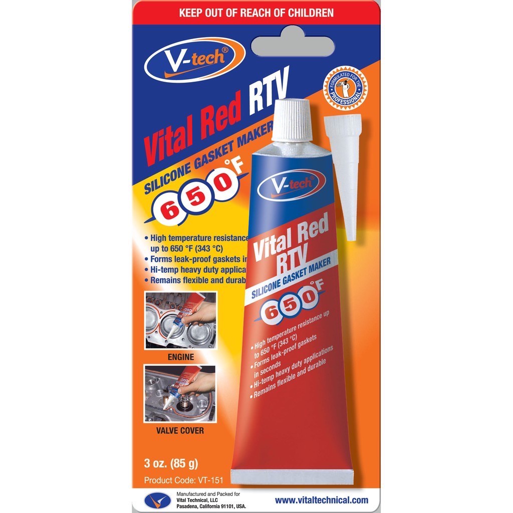 VTECH Vital Red RTV Silicone Gasket Maker 85G (VT151) Shopee Malaysia