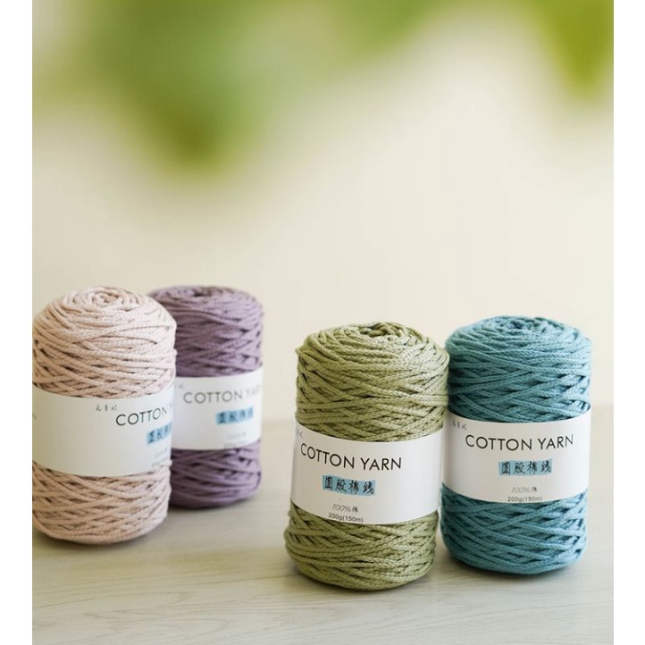 3mm pure cotton round yarn ins round cotton yarn weaving line cotton