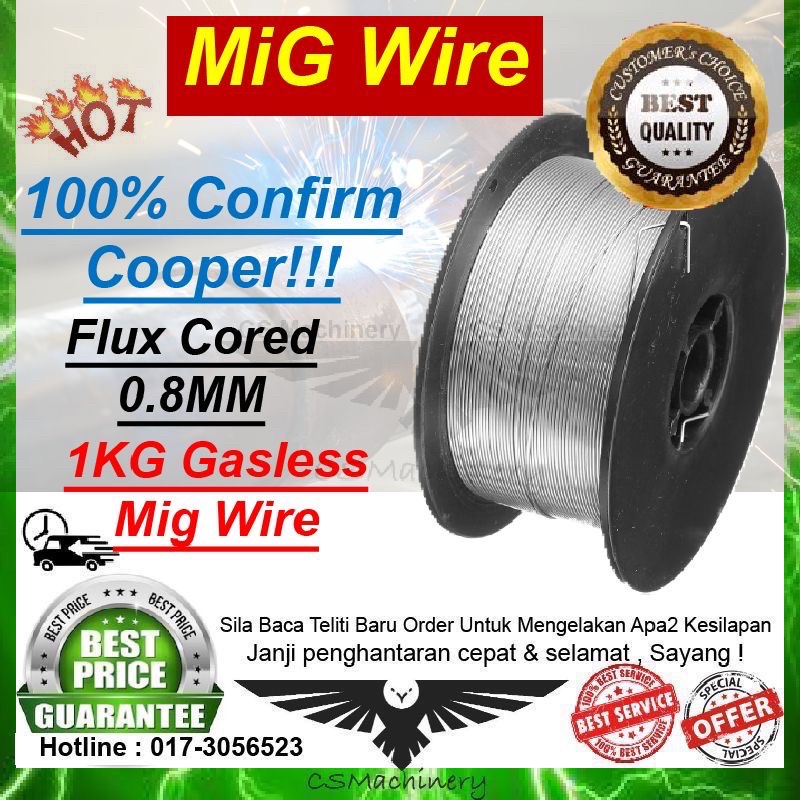 (100 Cooper) 1KG 0.8MM Flux Cored Gasless MiG Wire / MiG CO2 Wire Shopee Malaysia