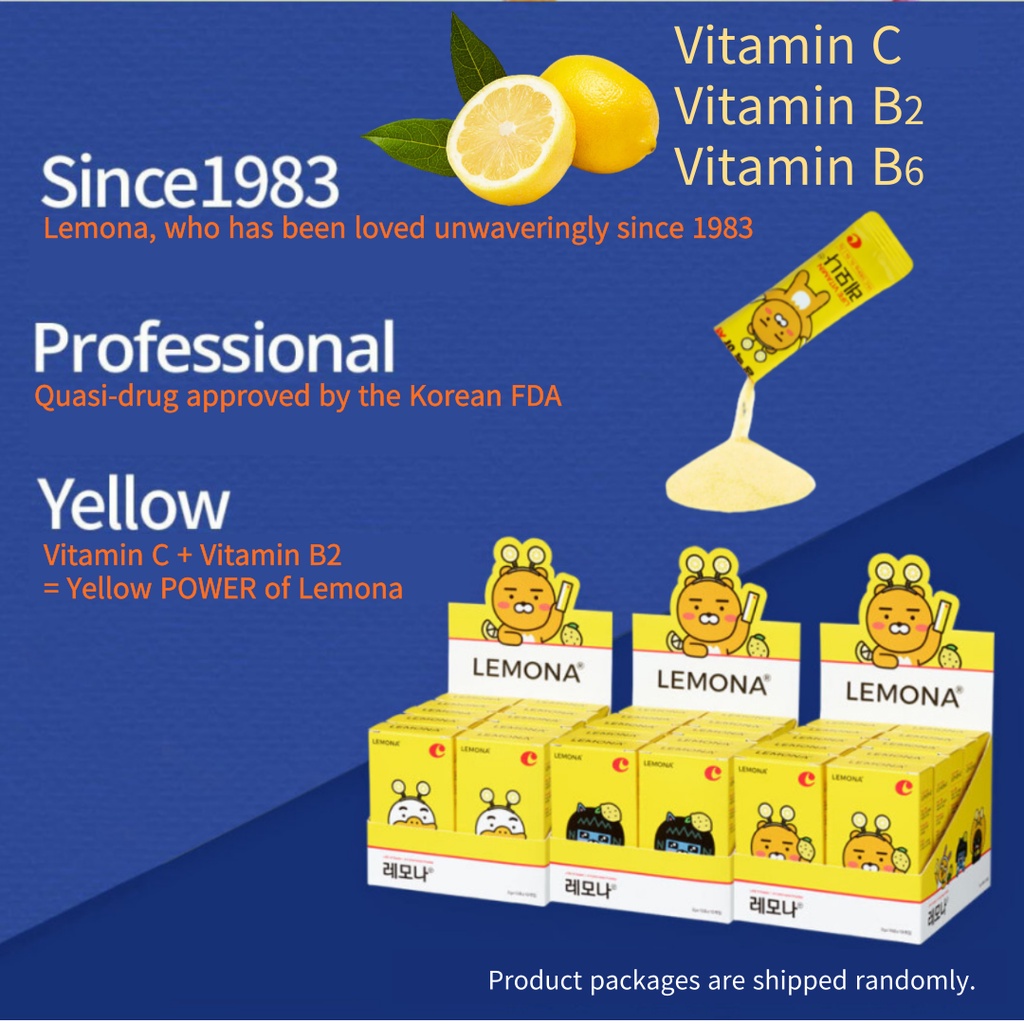 [Korea]🇰🇷 LEMONA 2g x 10 stickㅣKOREAN VITAMIN C VITAMIN B2 B6ㅣKAKAO