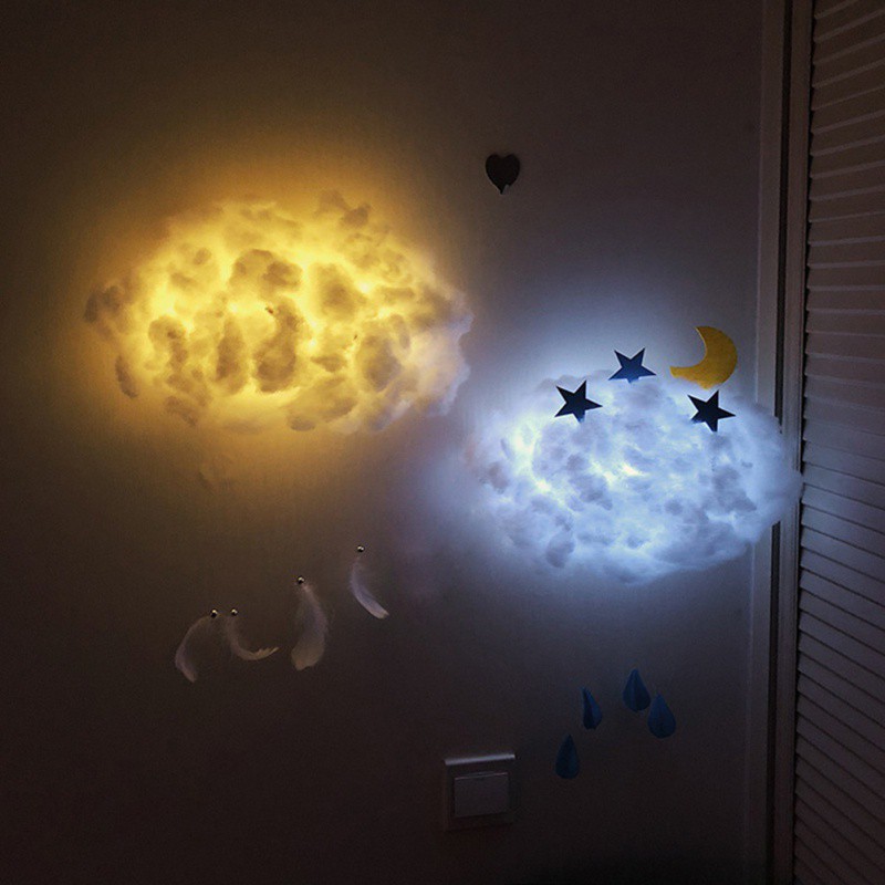 Household Cotton Cloud Light Hangingtype DIY Handmade Decoration Light