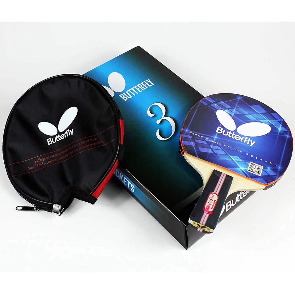 Butterfly 302 Chinese Penhold Table Tennis Racket Set 1 Ping Pong