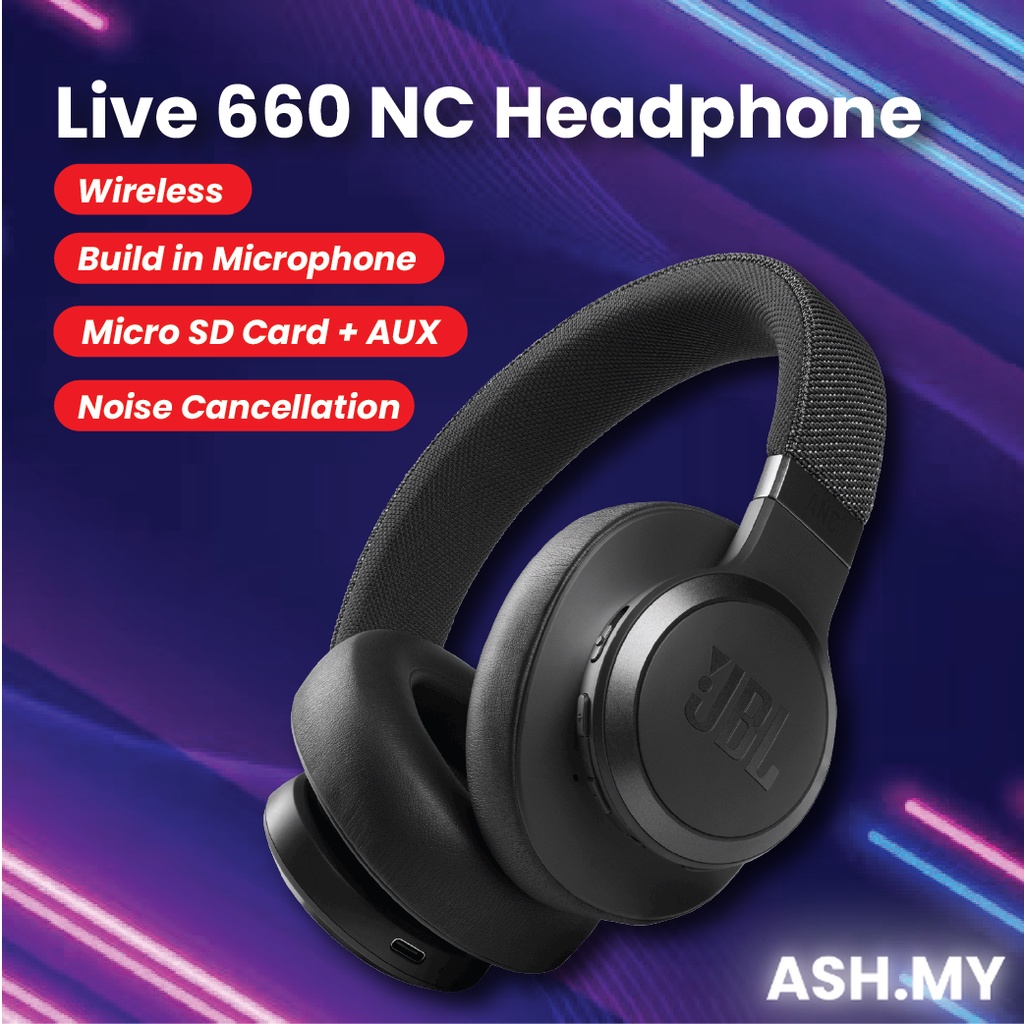 JBL LIVE 660 Active Noise Cancelling Over the Ear Wireless Bluetooth