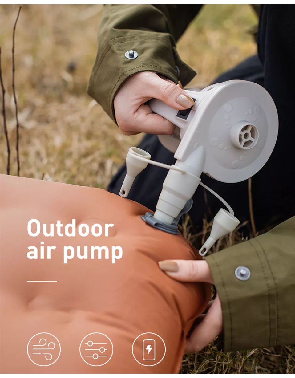 Naturehike Inflate Deflate Air Pump Portable Camping Bed Built in