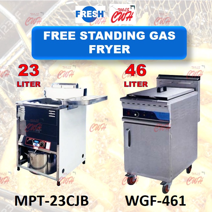 FRESH 23L 46L DEEP GAS FRYER MPT23CJB WGF461 GAS FRYER SNACK