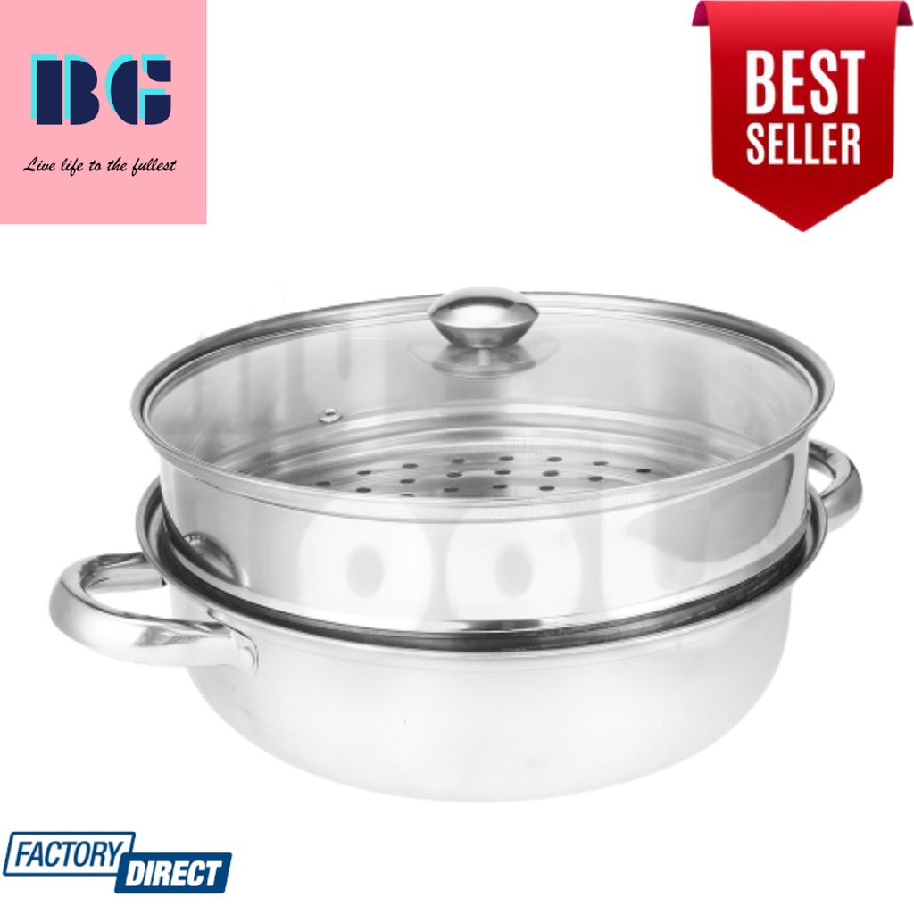 (48H Shipping)28cm 2 Tier Stainless Steel Steamer Steam Pot / Steaming