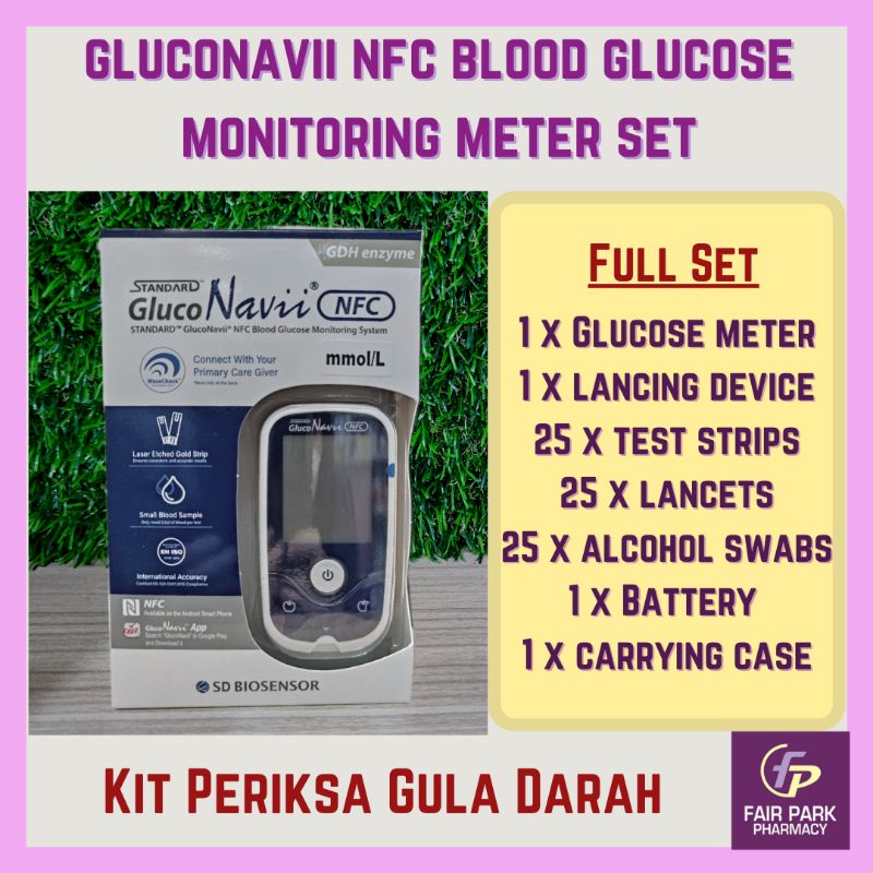 FPpharmacy Gluconavii NFC Blood Glucose Monitoring Meter Alat Periksa