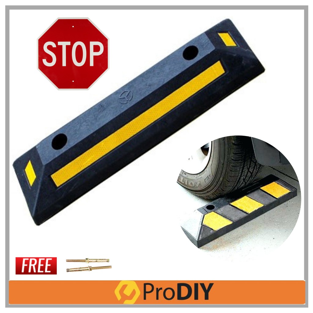 53CM Heavy Duty Rubber Parking Block Stopper Car Wheel Stop Driveway