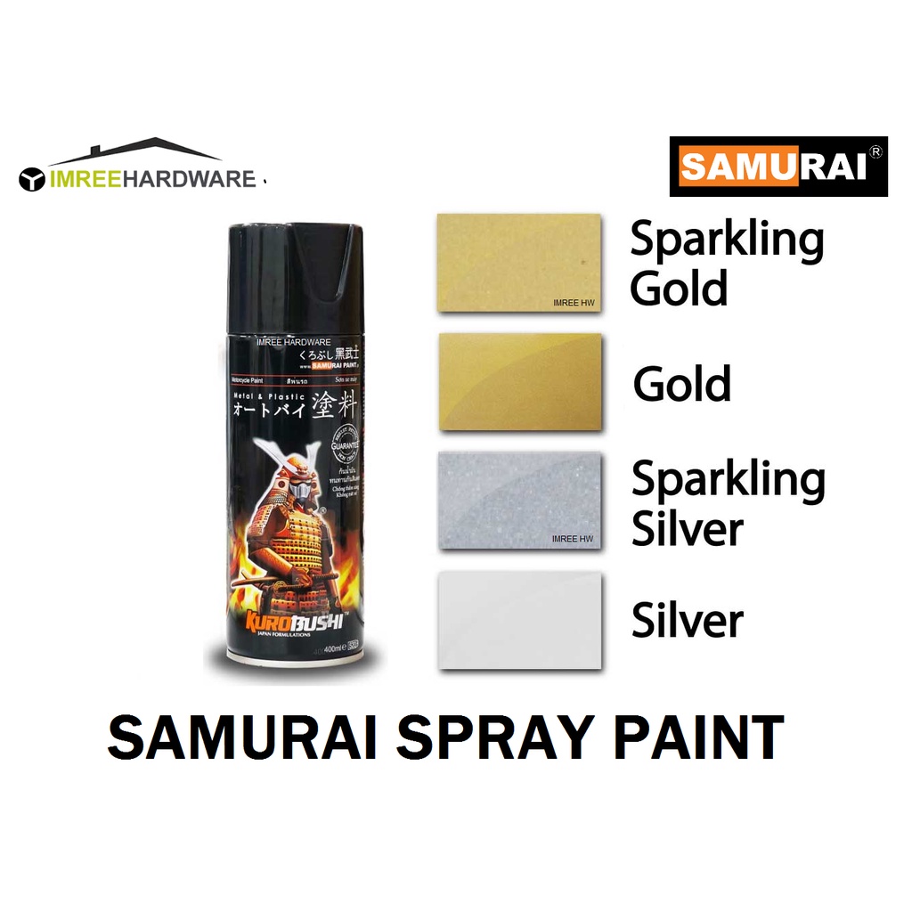 SAMURAI Spray Paint Metallic (Sparkling Gold, Sparkling Silver