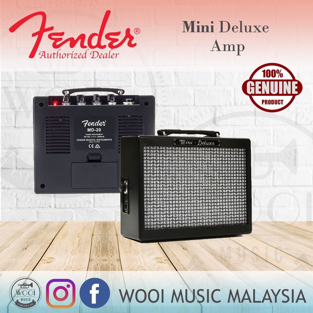 Fender Mini Deluxe Guitar Amplifier, Black (1 Watt) Shopee Malaysia