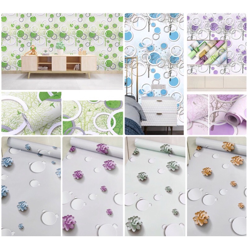 (20 design) Wallpaper sticker pvc 45cm x 10meter Self adhesive pvc water proof Shopee Malaysia
