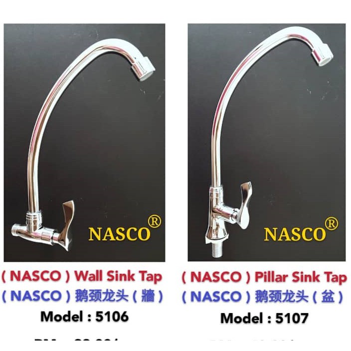 MEWAH Heavy Duty Tall Pillar Kitchen Faucet Wall Sink Water Tap (5106&5107) Shopee Malaysia