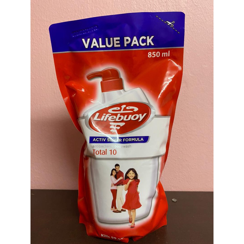 Lifebuoy Antibacterial Shower Gel Refill Total 10 (850ml) Shopee