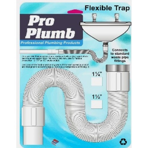 PVC Flexible Bottle Trap for Bathroom Basin (1 1/4") or Kitchen Sink (1