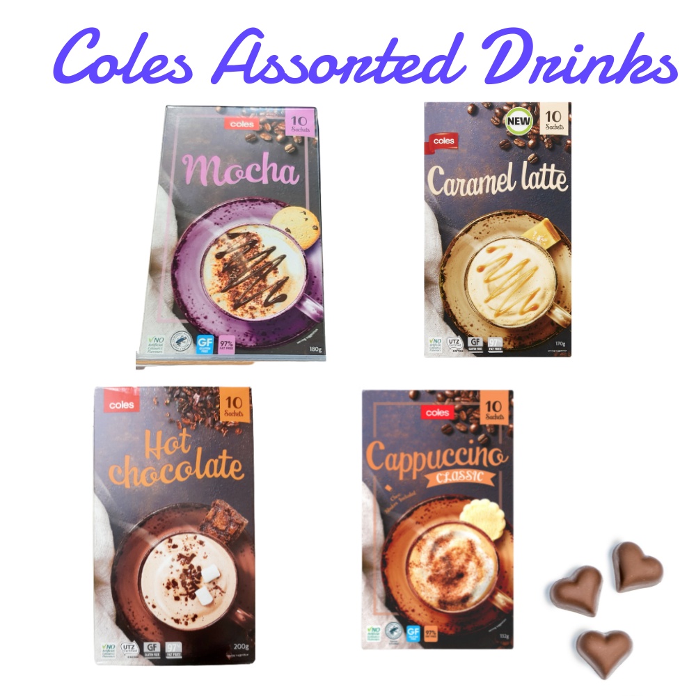 Coles Hot Chocolate / Mocha / Cappuccino / Caramel Latte 10 sachets per box Shopee Malaysia