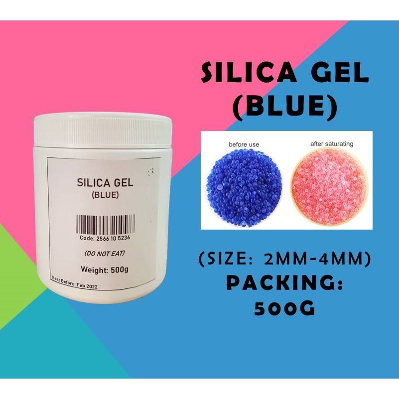Silica Gel Desiccant Bead Blue Color 500g Shopee Malaysia