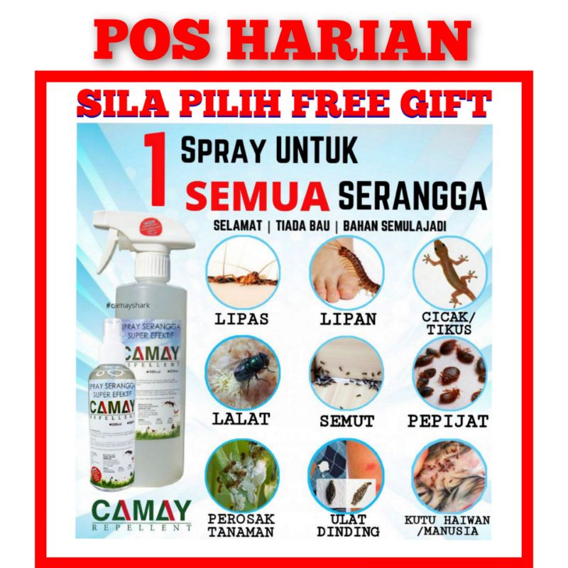 CAMAY REPELLENT *Spray Serangga Organik PEPIJAT, KUTU RAMBUT & KUCING