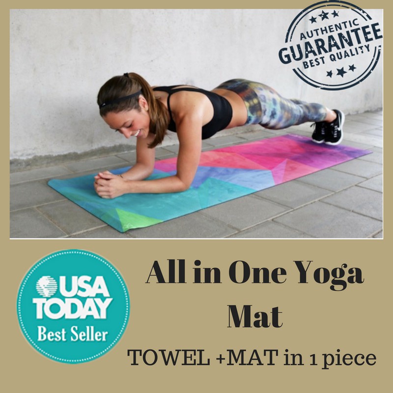 💥AMERICA HOT Yoga Mat Nonslip, Mat + Towel Design Machine