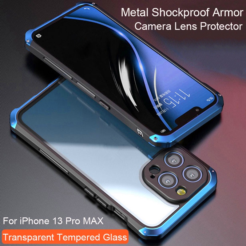 Shockproof Armor Aluminum Metal Case Compatible For iPhone 14 13 Pro