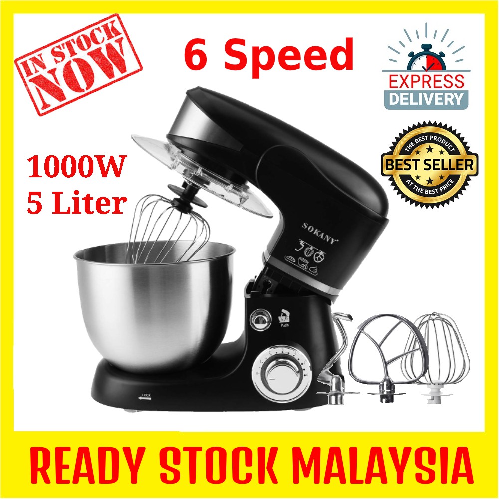 SOKANY Stand Mixer Stainless Steel 1000W & 800W 6 Speed 5 &4 Liter Multi function Dough Stand