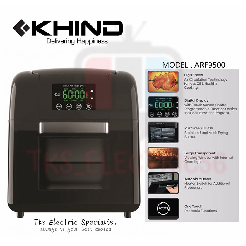 KHIND ARF9500 Multi Air Fryer Oven 9.5L Shopee Malaysia