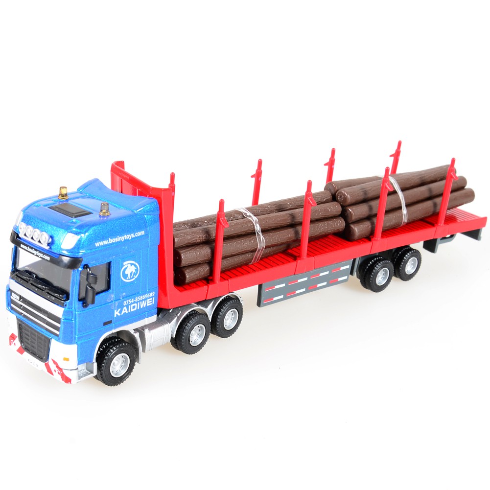KDW 150 Scale Diecast Log Transporte Truck Construction Vehicle Cars