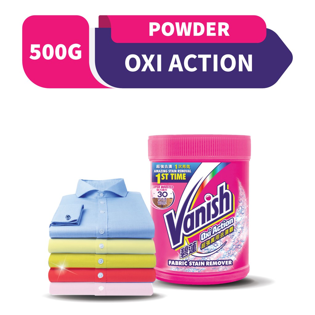 Vanish Fabric Oxi Action Stain Remover Powder 500g Shopee Malaysia