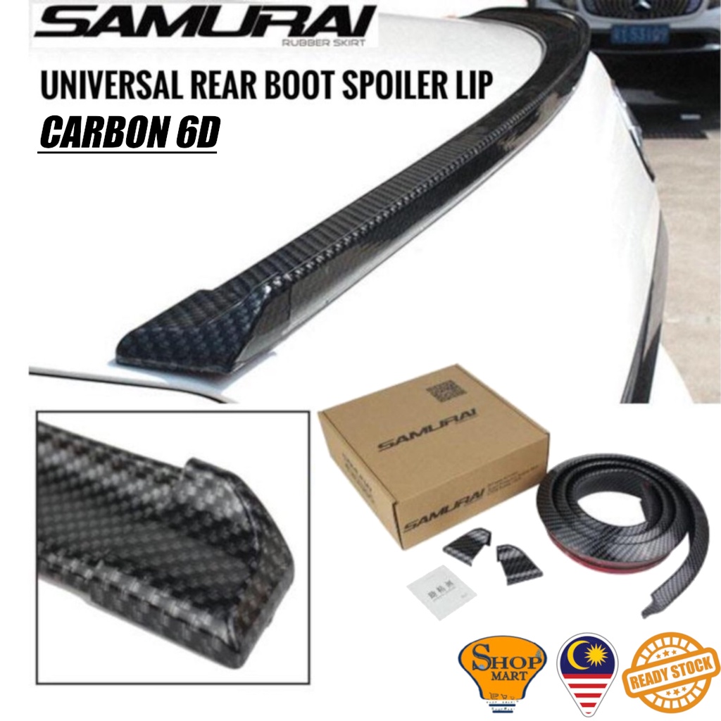 Samurai Universal Rear Spoiler Carbon Car Rubber Strip (With 2