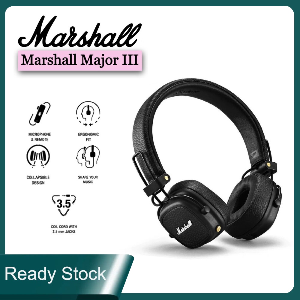 Marshall Major III Bluetooth Headphones Wireless Gaming InEar Headset Noise Cancelling with Mic