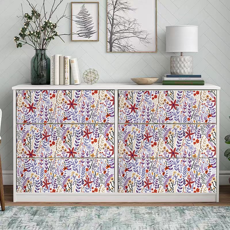 Colorful Floral Kitchen Tiles Sticker Wallpaper Furniture Kitchen