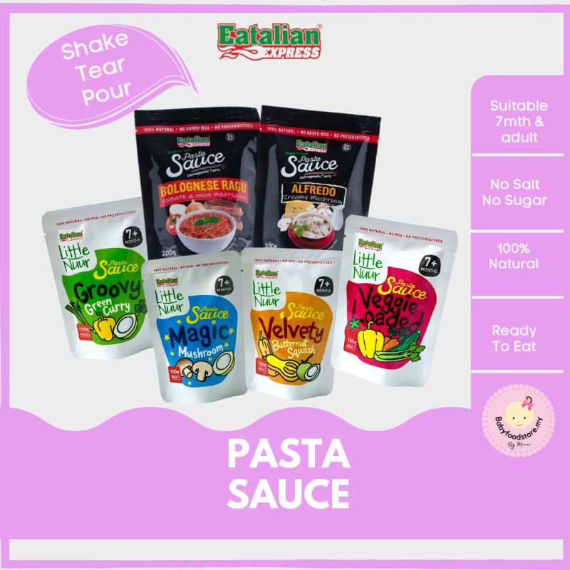 Eatalian Express Little Nuur Baby Pasta Sauce Sos Pasta Bayi Ready To