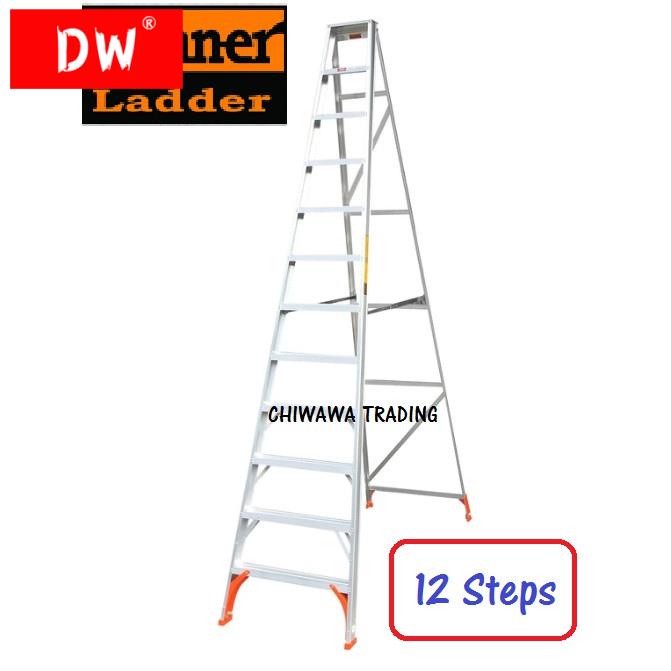 HOT Winner 12 Steps Aluminium Single Sided TanglePruf Ladder Tangga