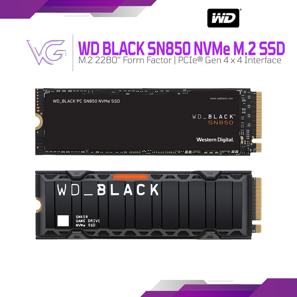 WD Western Digital Black SN850 HEATSINK M.2 2280 PCIE NVME GEN4X4 Solid