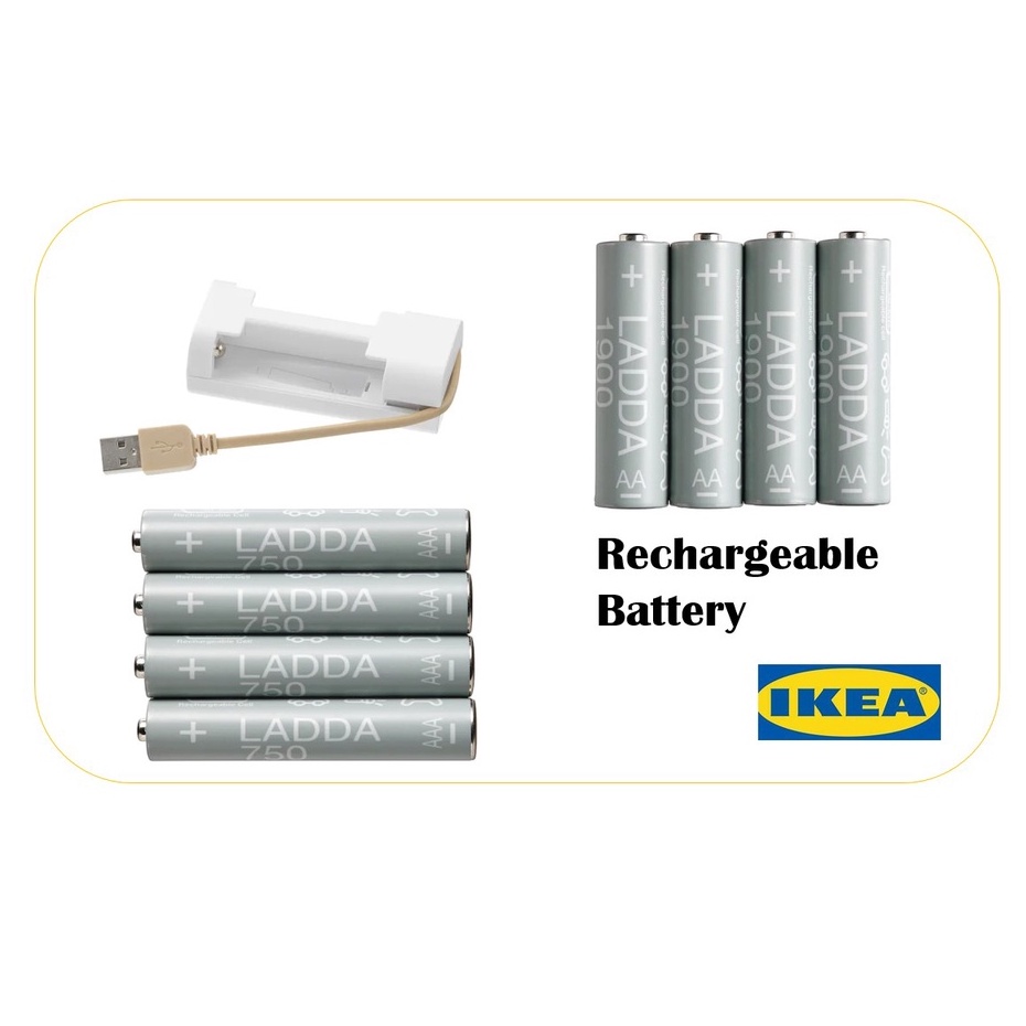 IKEA Rechargeable Battery LADDA, AA 1.2V / AAA 1.2V / Battery Charger