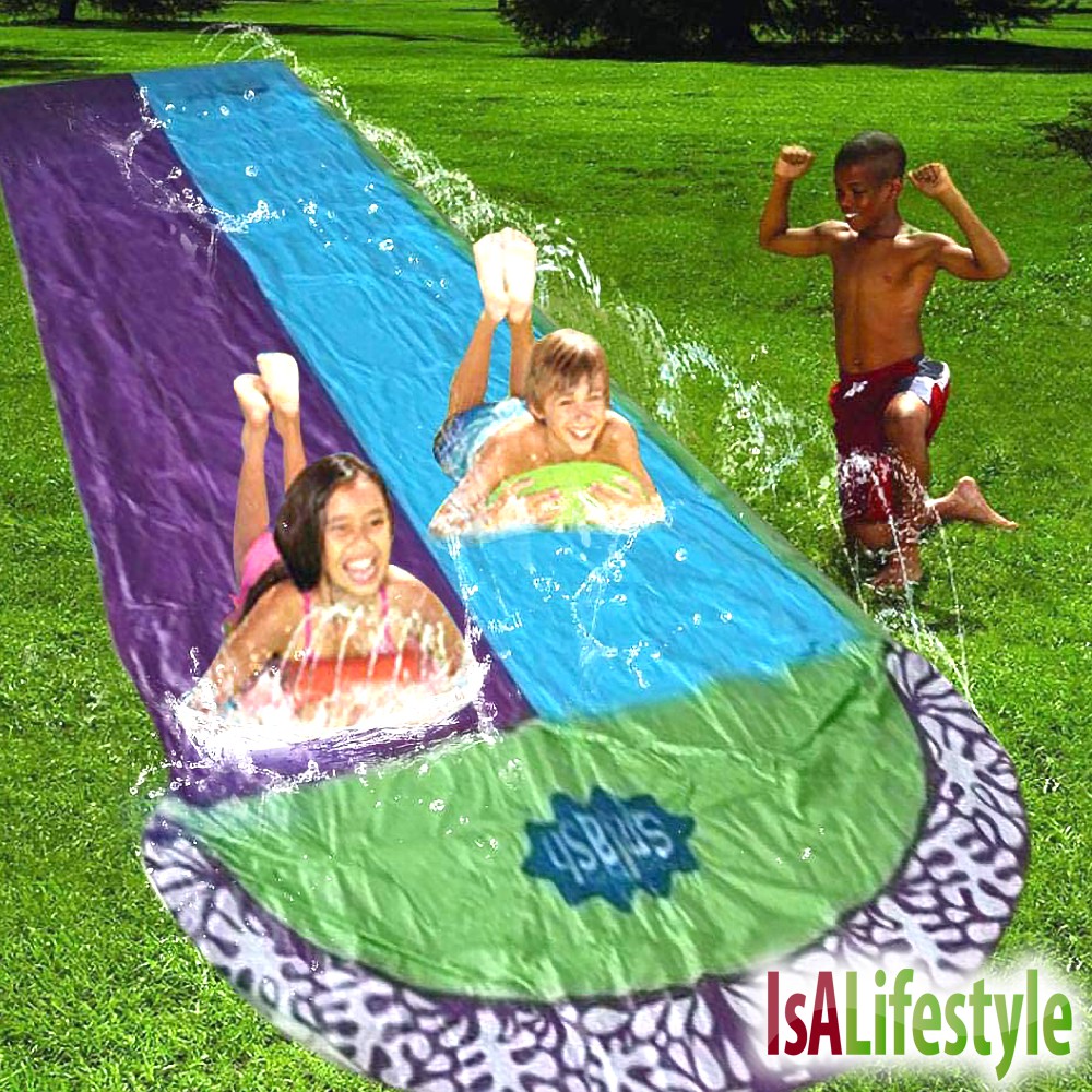 IsALifestyle 4.8m Long Giant Surf Double Land Inflatable Water Slide