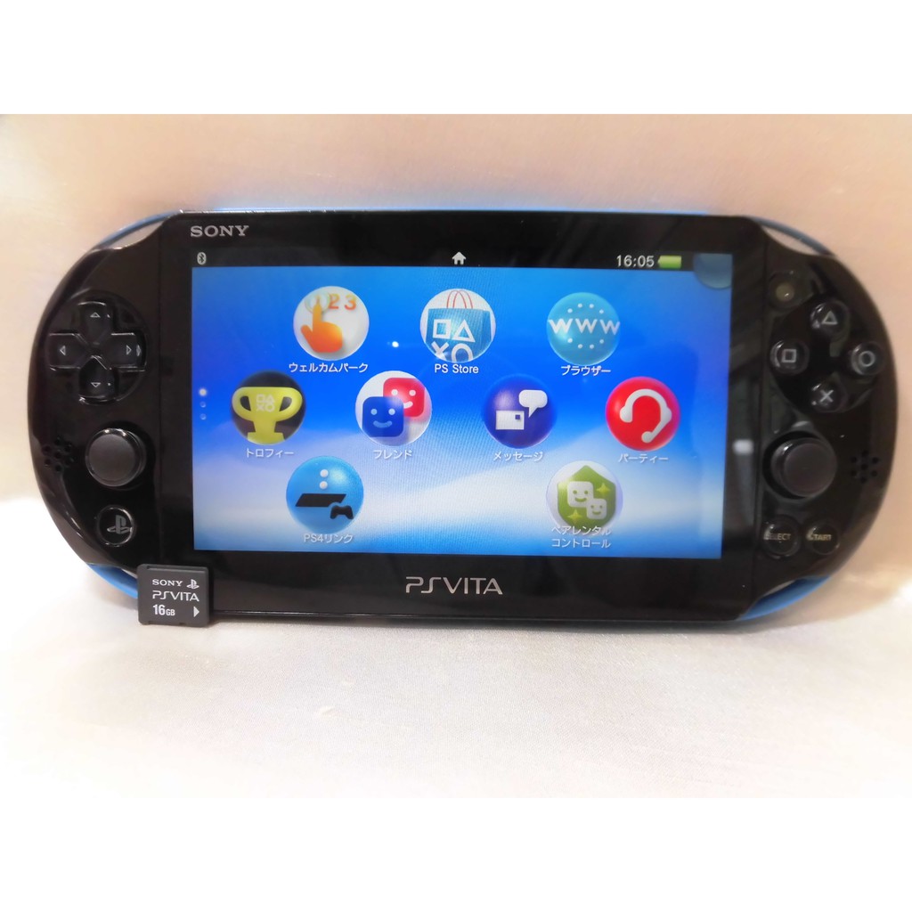 SONY PlayStation VITA PS Vita Console Blue Black PCH 2000 FW 3.73